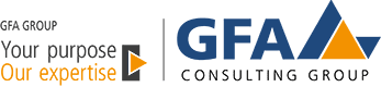 Logo of GFA Group with tagline