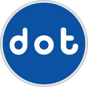Blue circular logo with 'dot'