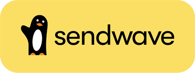 Penguin logo with 'sendwave' text